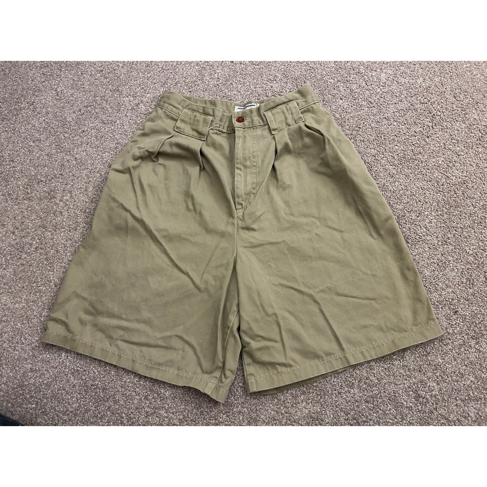 Palmettos Loafers Shorts Womens 7 Khaki Excellent Pleated High Waisted Cotton